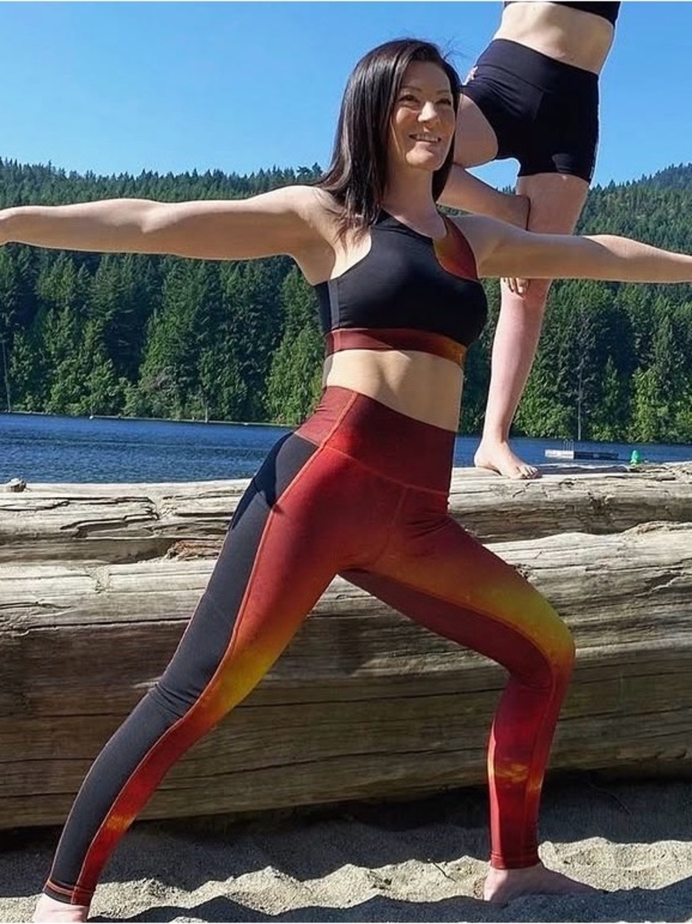 Brio Soul Set Red Black fire 🔥 Gradient High-Waist Leggings and sports bra